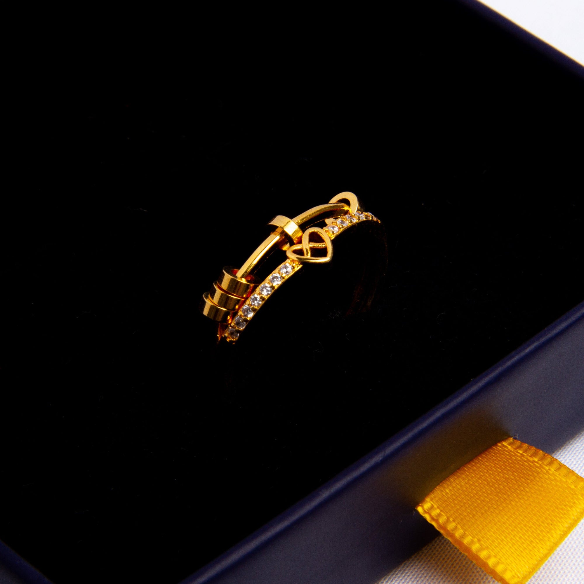 Anel Anti Ansiedade Amor Infinito Banhado a Ouro 18k