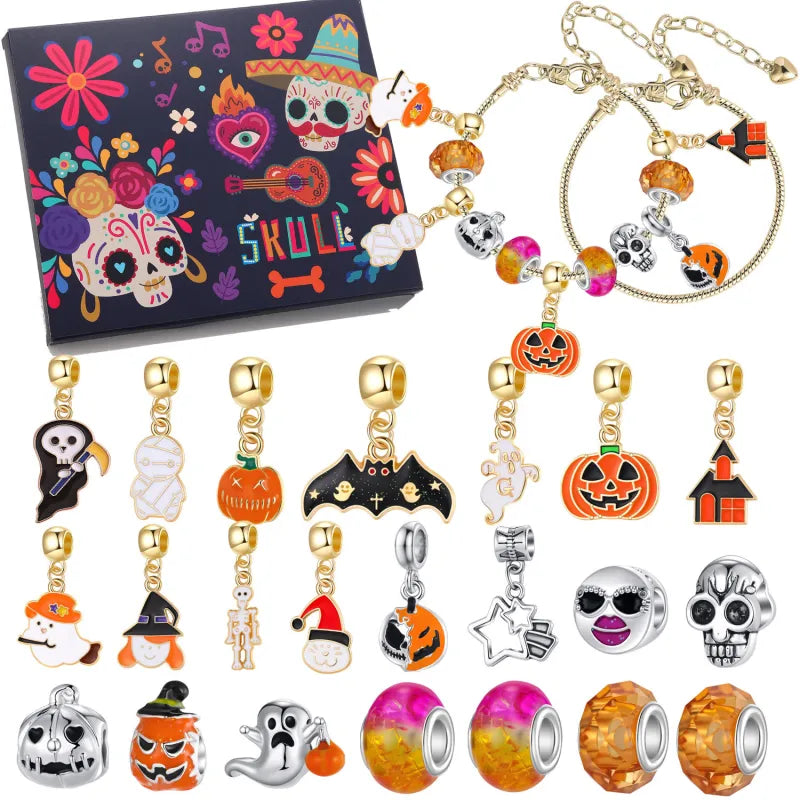 Halloween Berloques - 20 Berloques - 2 Pulseira e 1 Colar