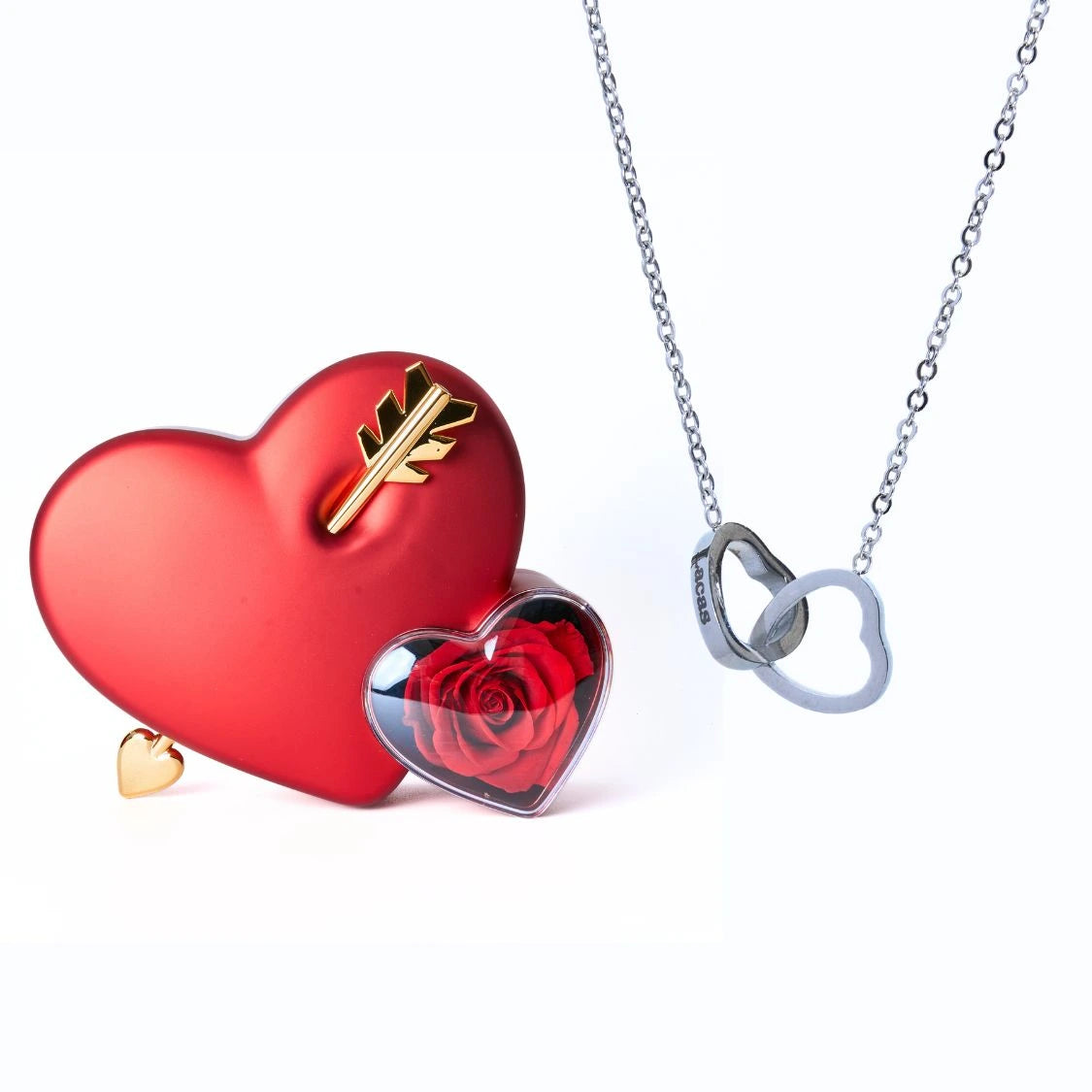 Caixa Eterno Amor & Colar Dois Corações – Floraza