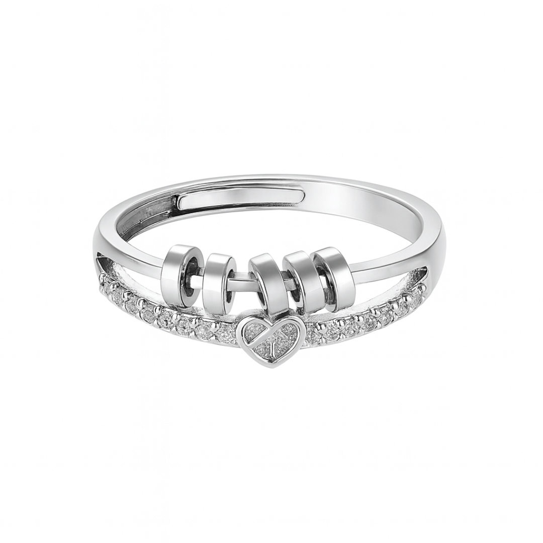 Anel Anti Ansiedade Amor Infinito Banhado a Ouro 18k