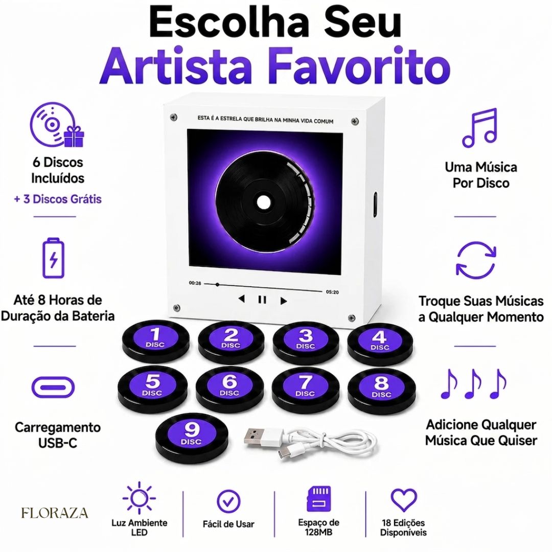Floraza Vinyl – Player de Música