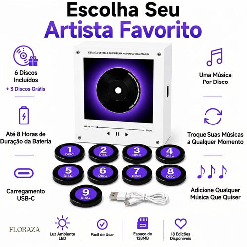 Floraza Vinyl – Player de Música