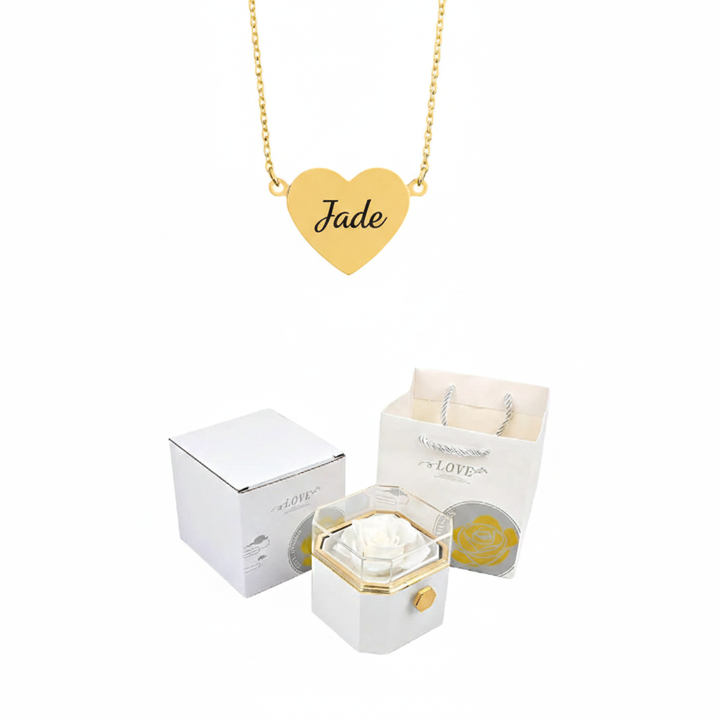 Caixa Rotativa com Rosa Eterna Dia das Mães