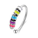 Anel com Conta Coloridas Ouro 18k