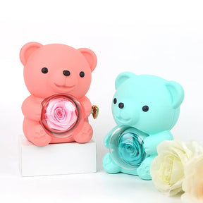 Urso Rotativo com Colar Dois Corações