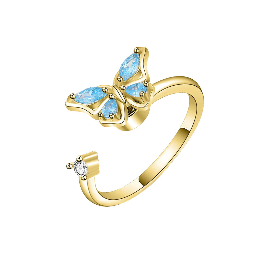 Anel Anti Ansiedade Amor Infinito Banhado a Ouro 18k