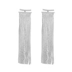 Brinco Prateado de Franja
