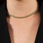 Colar Dourado Chocker Trançada
