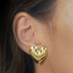 Brinco Dourado de Coração Liso