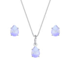 Conjunto de Gota Roxa em Zircônia Prata 925