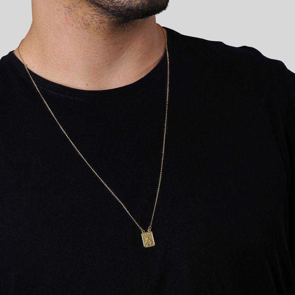 Escapulário Dourado Masculino Tradicional