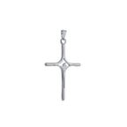 Pingente Prateado Crucifixo Minimalista