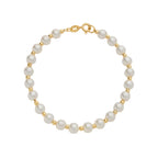 Pulseira Dourada de Pérolas e Bolinhas
