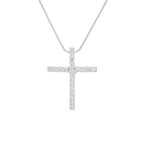 Colar de Cruz Cravejada de Zircônias em Prata 925