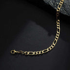 Pulseira Dourada Masculina Elo 3 por 1 - 5mm