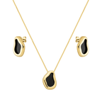 Conjunto Dourado Formato Orgânico Preto