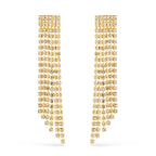 Brinco Dourado de Luxo com 123 Pedras de Strass