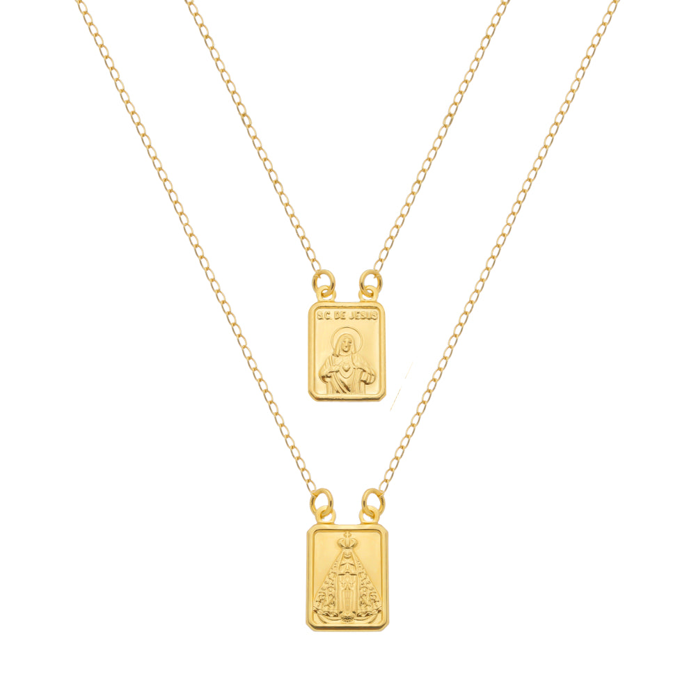Escapulário Dourado Masculino Tradicional