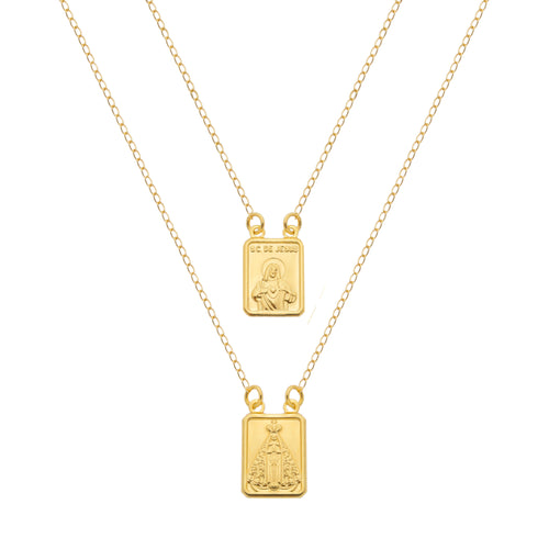 Escapulário Dourado Masculino Tradicional