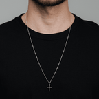 Colar Masculino 70cm de Cruz Lisa em Prata 925