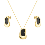 Conjunto Dourado Orgânico Preto