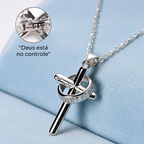 Para Meu Filho- Colar Cruz Antiansiedade Banhado a Ouro 18k