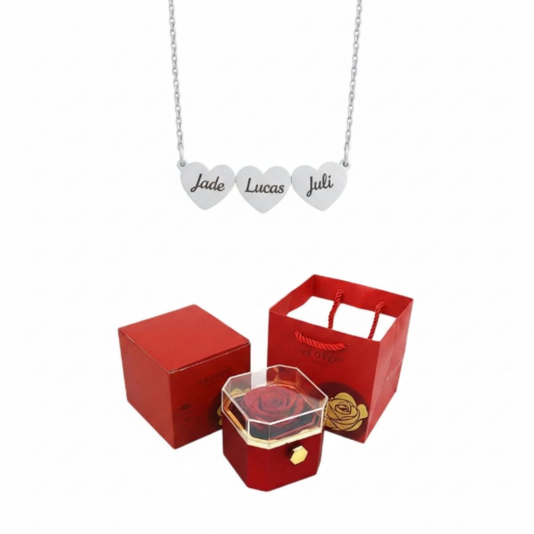 Caixa Rotativa com Rosa Eterna Dia das Mães