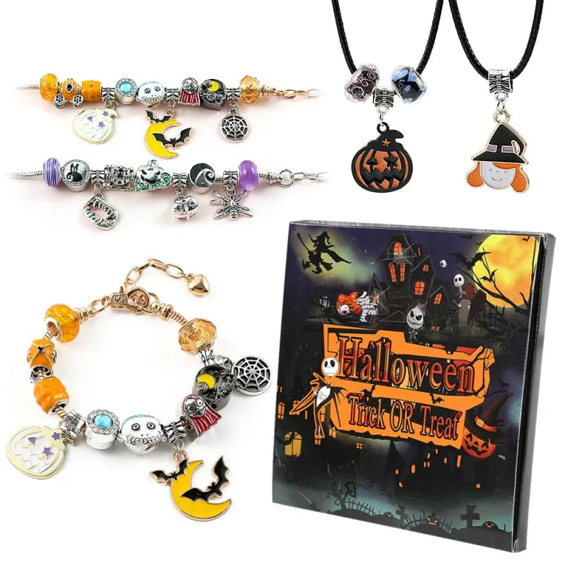 Halloween Berloques - 20 Berloques - 2 Pulseira e 1 Colar
